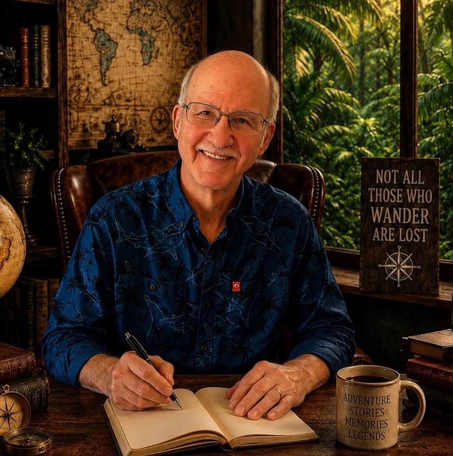 Author Jim Lee at his writing desk